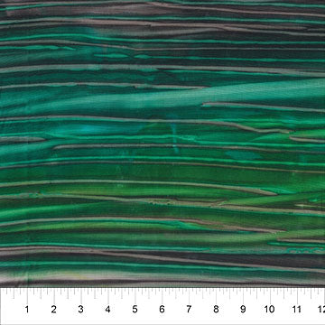 Green lines running selvedge to selvedge.