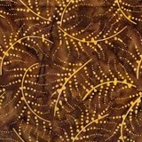 Batiks Bali Naturale Outline Leaf Bark Brown