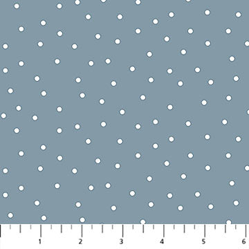 Blue background with scattered white dots.