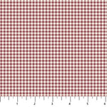 Tiny gingham checks in dark red and cream.