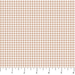 Tiny gingham checks in tan and brown.