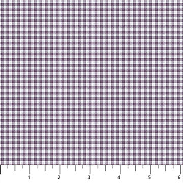Tiny gingham checks in shades of purple.