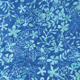 Bali Palettes Rainbow Batiks Floral Sprigs Blue/Aqua