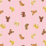 Teddy Bear's Picnic A792-1 Teddy Bears on Pink Gingham