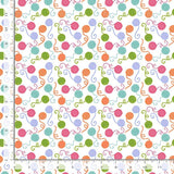 White background with multi colored yarn balls.