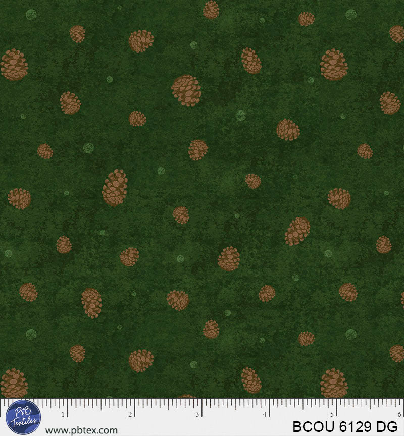Pinecones on a dark green background. If you're crazy for Sasquat