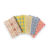 Zippered pouches all featuring a different color & quilt pattern.