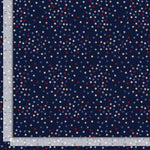 Dark blue background with red, white and blue stars.