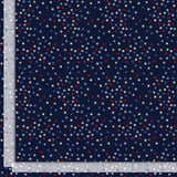 Dark blue background with red, white and blue stars.