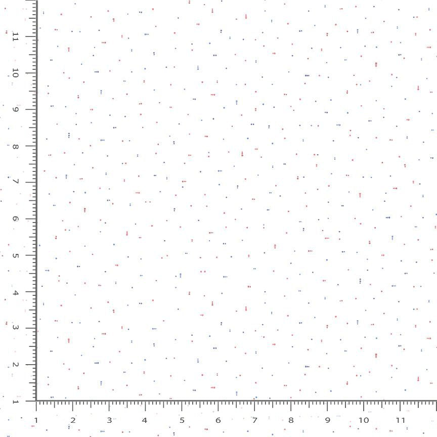 White background with tiny red and blue specks.
