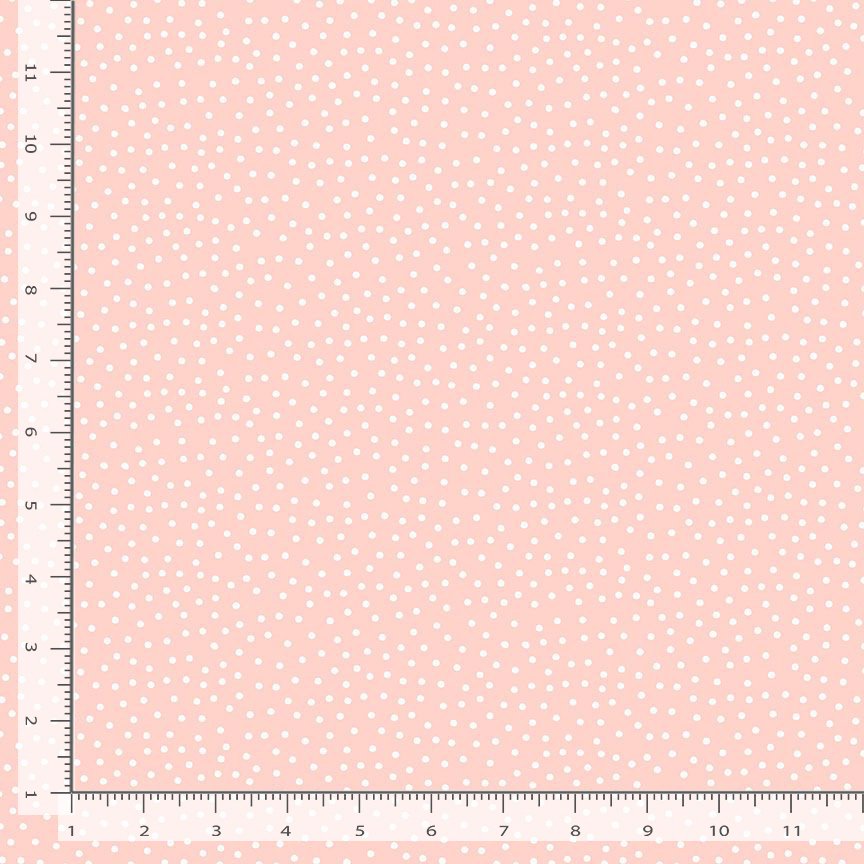 Light peachy pink background with soft dots.