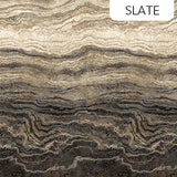 This fabric is an ombre print, going from dark charcoal brown to brown green to gray and cream. Stonehenge prints by Linda Ludovico are an enduring classic that feature gorgeous stone textures and colors.