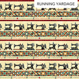Stitchin' Stonehenge DP28341-12 Beige Multi Border Stripe