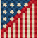 Flag panel with faded red, blue and cream colors.