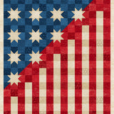 Flag panel with faded red, blue and cream colors.