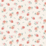 Cream background with tossed floral bunches.