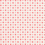 Cream background with tiny pink flowers. 
Small prints, big impa