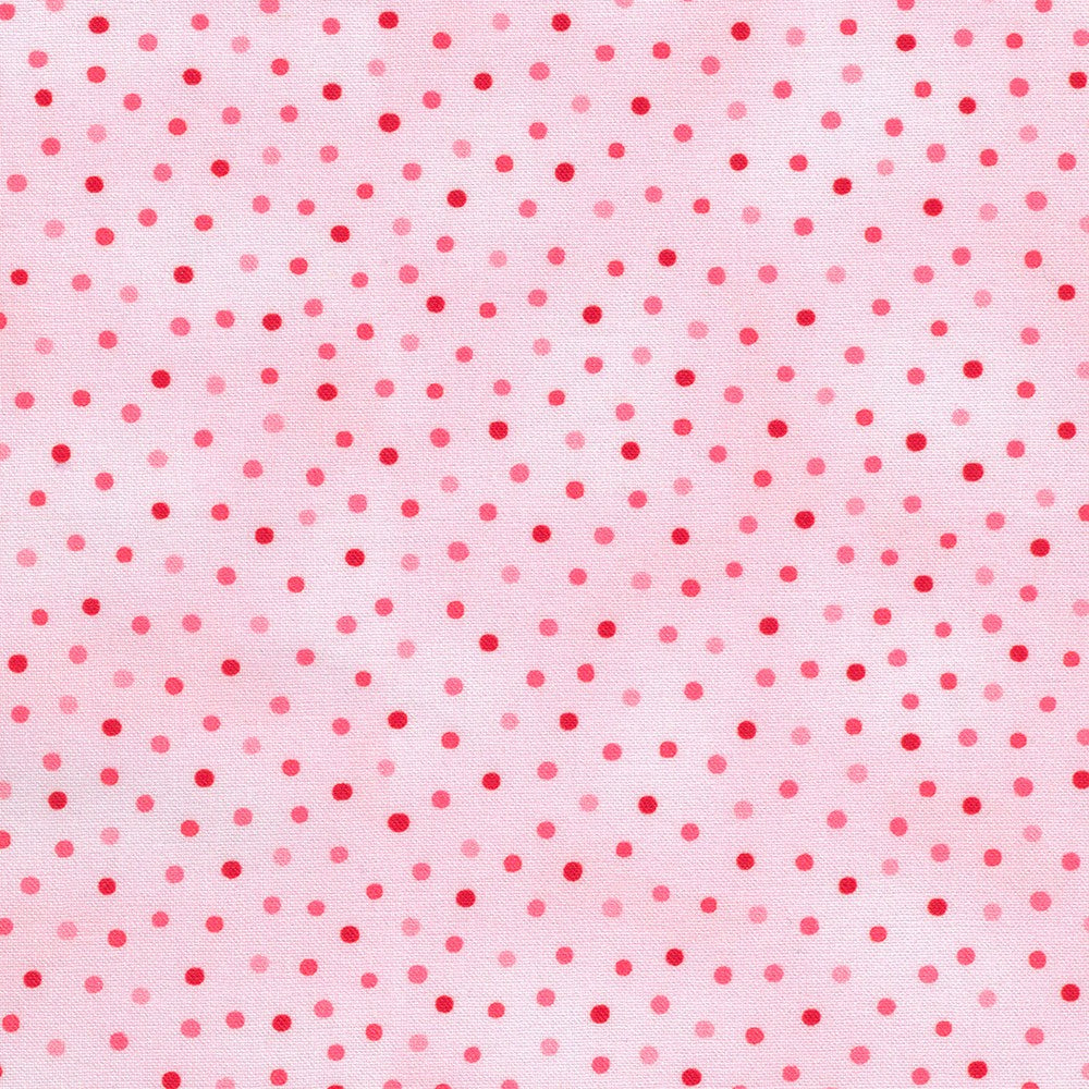 Pink dots on a light pink background.
Small prints, big impact! 
