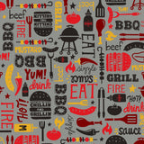 Peace, Love & BBQ Gray Multi