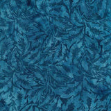 Woodcut Blossoms Lake Blue