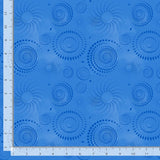Blue tonal with dotted spirals.