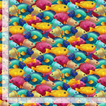 Brightly colored tropical fish.