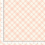 Cream and blush pink bias plaid.