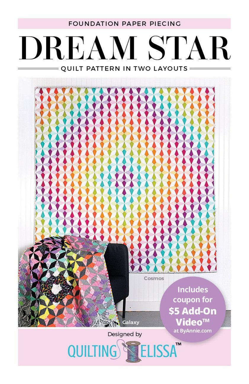 The Dream Star Quilt pattern is a striking foundation paper piece