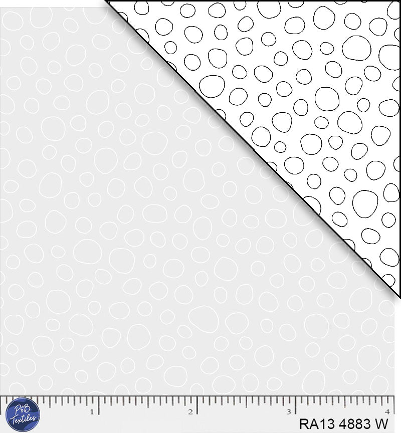 White tonal with empty dots. Ramblings is a classic P&B Basic fea