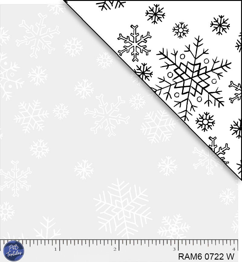 White tonal with snowflakes. Ramblings is a classic P&B Basic fea