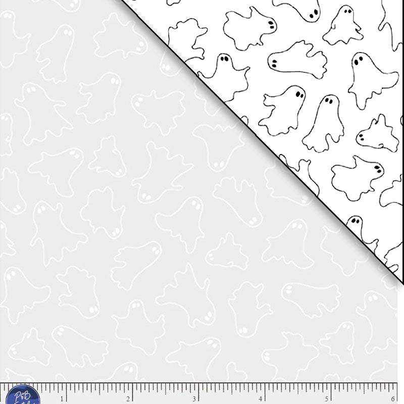 White tonal ghosts on a white background, perfect for a subtle Ha