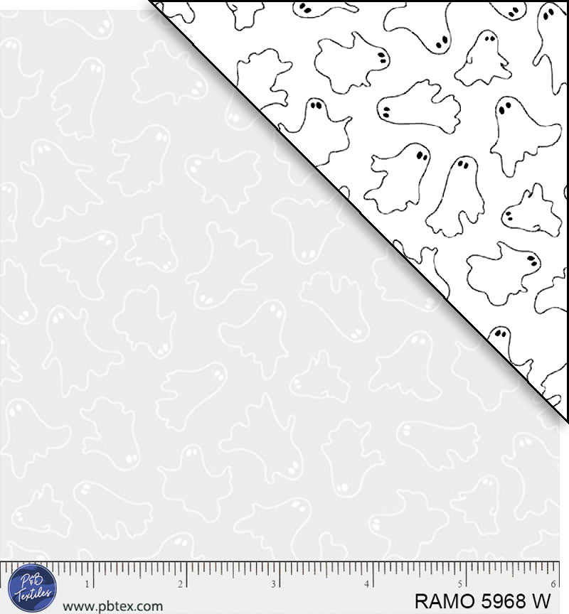White tonal ghosts on a white background, perfect for a subtle Ha