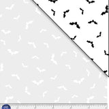 White tonal bats on a white background, perfect for a subtle Hall
