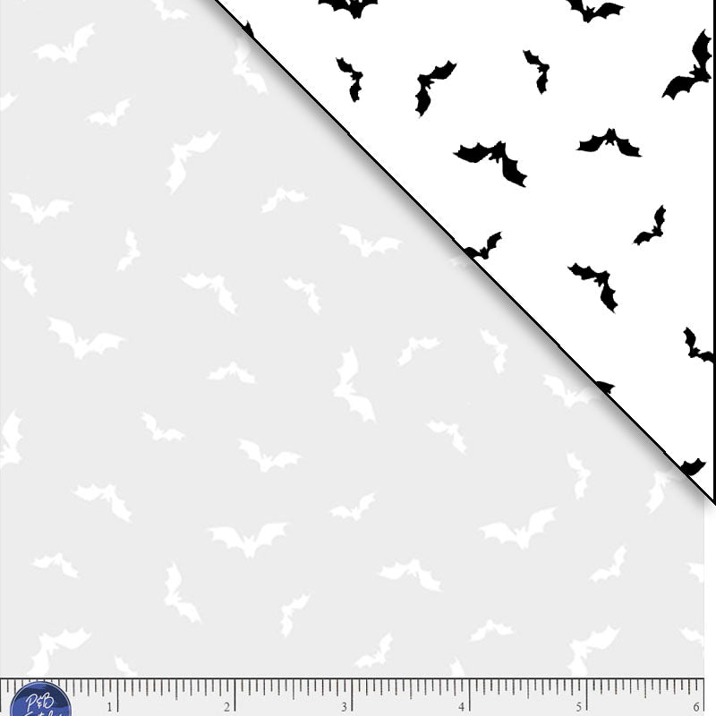 White tonal bats on a white background, perfect for a subtle Hall