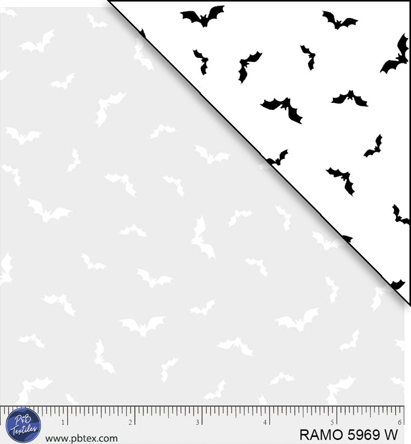 White tonal bats on a white background, perfect for a subtle Hall