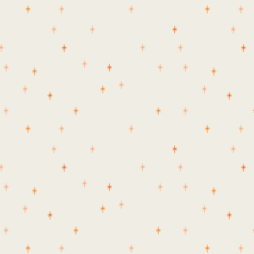 Soft ivory background with orange and gold stars. Elevate your cr