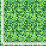 Green and yellow-green squares in a pixelated cluster.