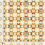 Light yellow background showing quilt blocks all in a row. Can yo