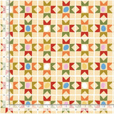 Light yellow background showing quilt blocks all in a row. Can yo