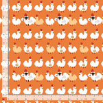 Regular chickens and cats in chicken costumes in rows and rows.
