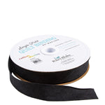Black single fold bias binding. Sold by the quarter yard.
