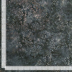 Gray blue background with leaf fans in a lighter tone and patches