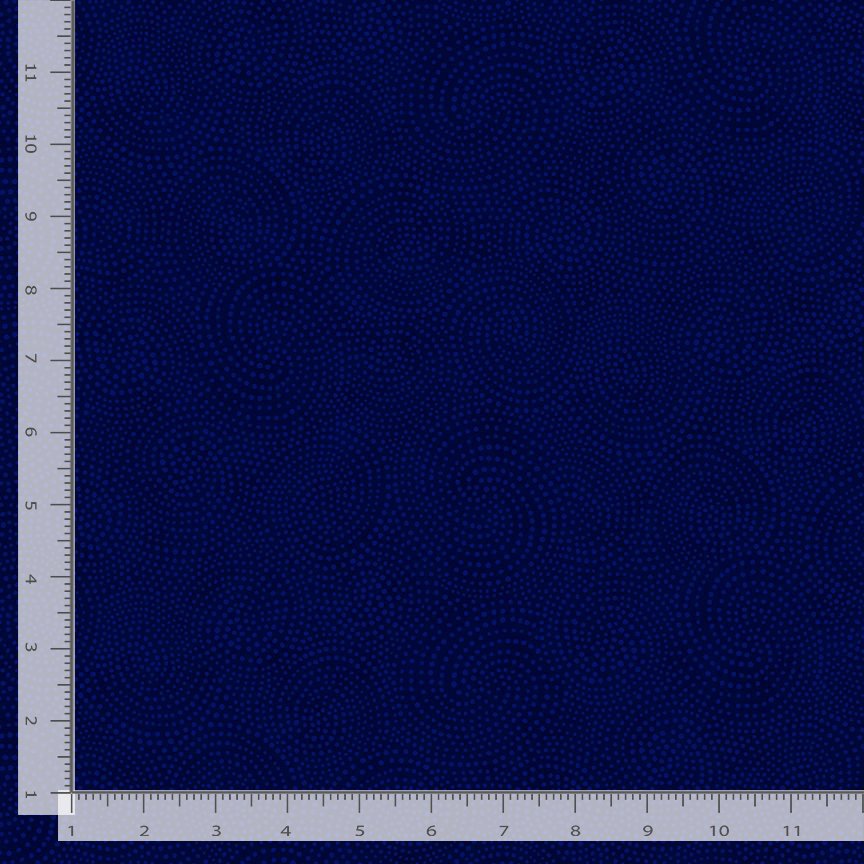 Dark blue tonal with blue dotted swirls.