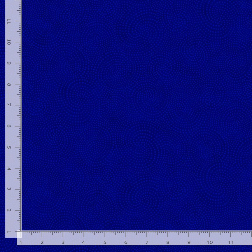 Dark blue tonal with blue dotted swirls.