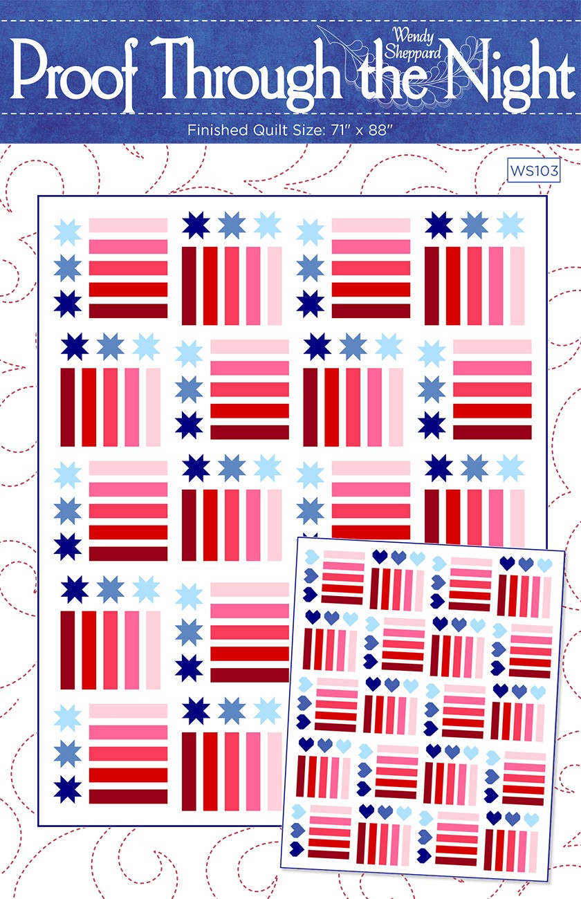 This pattern offers a visually striking flag quilt layout. The pa