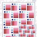 This pattern offers a visually striking flag quilt layout. The pa