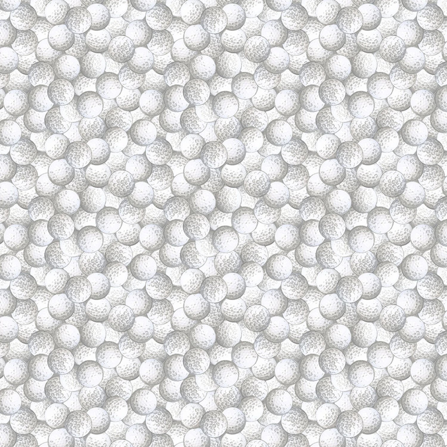 White and gray print showing golf balls.