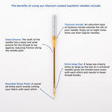 #80/12 Titanium-Coated Topstitch Needles