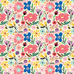 Hey Love Bug is a whimsical collection by McKenzie Elston for Poppie Cotton made up of beetles, bees, butterflies, caterpillars, and ladybugs. The color palette combines red, pink, yellow and blues on a soft white. This would be perfect for quilts, dresses, bedding and so much more.