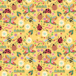 Hey Love Bug is a whimsical collection by McKenzie Elston for Poppie Cotton made up of beetles, bees, butterflies, caterpillars, and ladybugs. The color palette combines red, pink, yellow and blues on a soft white. This would be perfect for quilts, dresses, bedding and so much more.